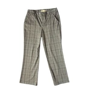 Democracy Plaid Black Gray Burgundy Pants Womens 6 Straight Leg High Rise